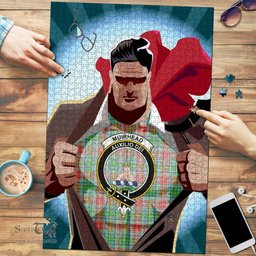 Scottish Muirhead Clan Tartan Puzzle - Supper Hero Style Scottish Plaid Tartan Plaid