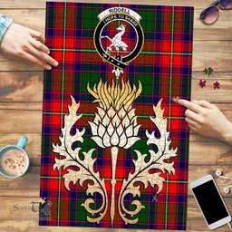 Scottish Riddell Clan Tartan Puzzle - Thistle Gold Style Scottish Plaid Tartan Plaid