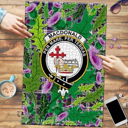 Scottish MacDonald Dress Modern Clan Tartan Puzzle - Thistle Pattern Style Scottish Plaid Tartan Plaid