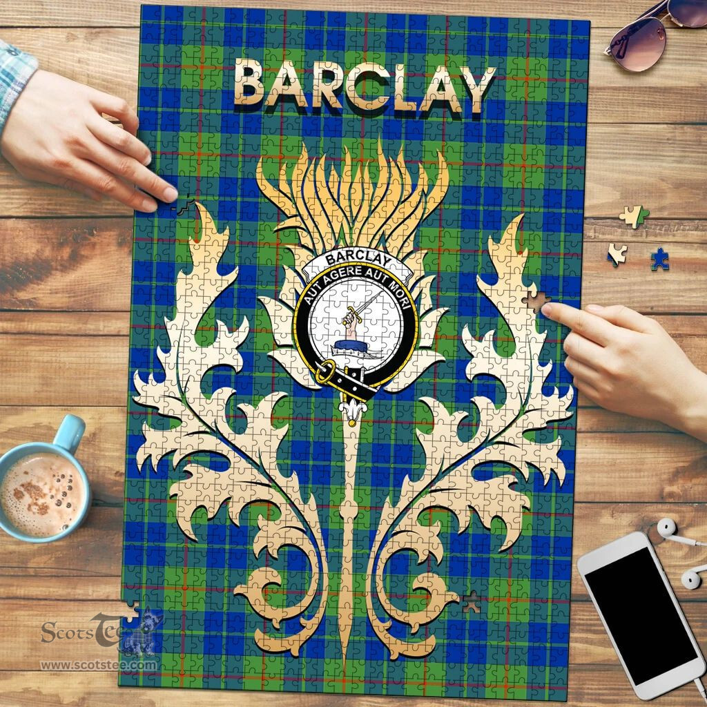 Scottish Barclay Hunting Ancient Clan Tartan Puzzle - Thistle Scotland Style Scottish Plaid Tartan Plaid
