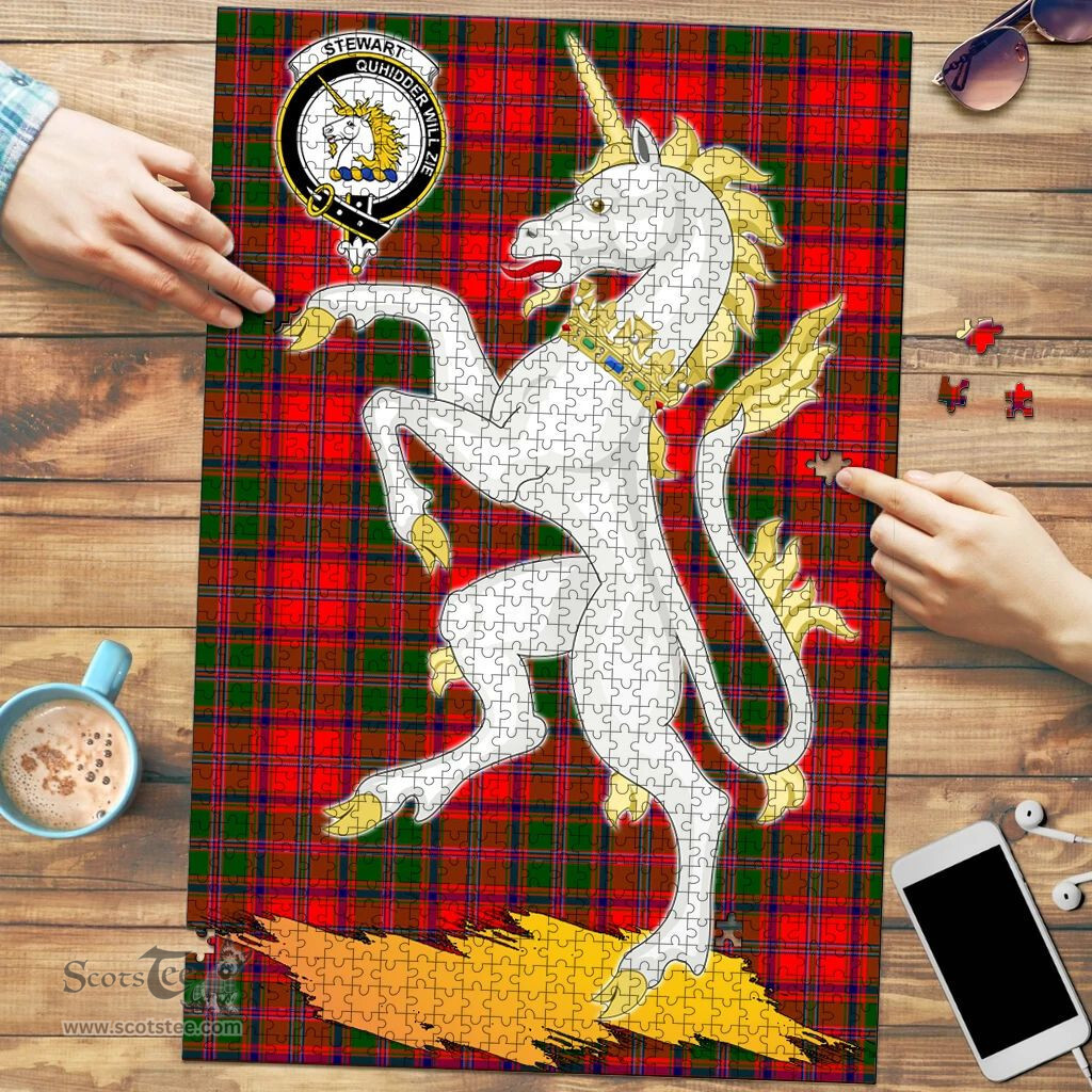 Scottish Stewart of Appin Modern Clan Tartan Puzzle - Unicorn Style Scottish Plaid Tartan Plaid
