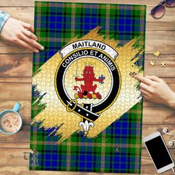 Scottish Maitland Clan Tartan Puzzle - Gold Style Scottish Plaid Tartan Plaid