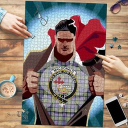Scottish MacDonald Ancient Clan Tartan Puzzle - Supper Hero Style Scottish Plaid Tartan Plaid