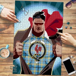 Scottish Laing Clan Tartan Puzzle - Supper Hero Style Scottish Plaid Tartan Plaid