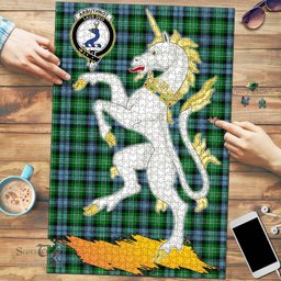 Scottish Arbuthnot Ancient Clan Tartan Puzzle - Unicorn Style Scottish Plaid Tartan Plaid