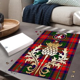Scottish Riddell Clan Tartan Puzzle - Thistle Gold Style Scottish Plaid Tartan Plaid