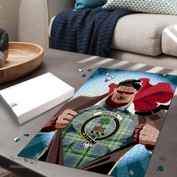 Scottish Swinton Clan Tartan Puzzle - Supper Hero Style Scottish Plaid Tartan Plaid