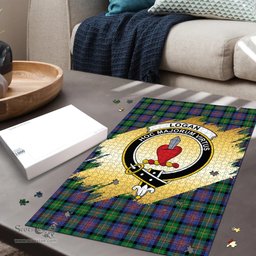 Scottish Logan Ancient Clan Tartan Puzzle - Gold Style Scottish Plaid Tartan Plaid