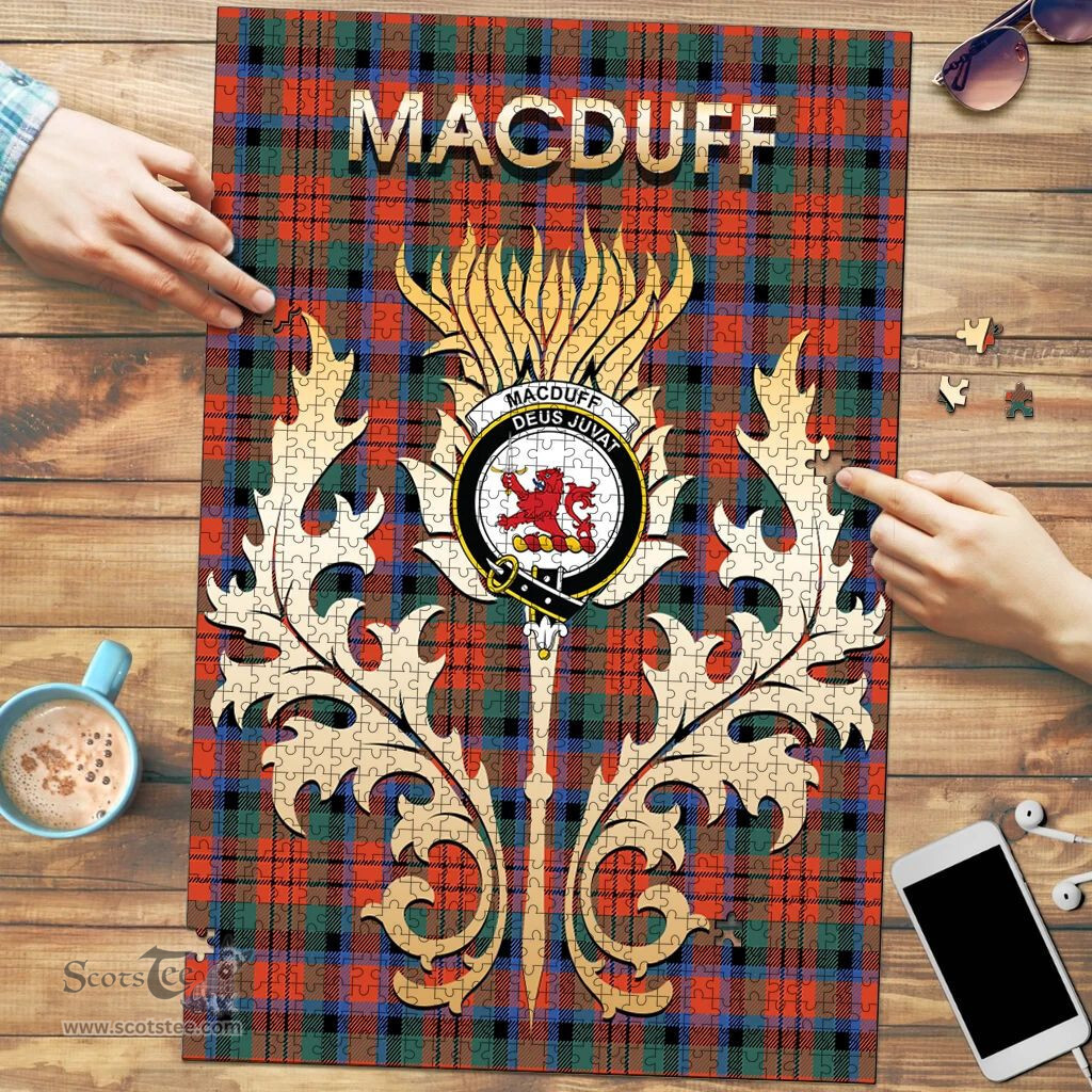 Scottish MacDuff Ancient Clan Tartan Puzzle - Thistle Scotland Style Scottish Plaid Tartan Plaid