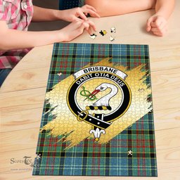 Scottish Brisbane modern Clan Tartan Puzzle - Gold Style Scottish Plaid Tartan Plaid