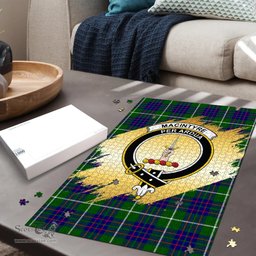 Scottish MacIntyre Hunting Modern Clan Tartan Puzzle - Gold Style Scottish Plaid Tartan Plaid