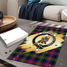 Scottish MacLennan Clan Tartan Puzzle - Gold Style Scottish Plaid Tartan Plaid