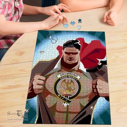 Scottish Drummond Clan Clan Tartan Puzzle - Supper Hero Style Scottish Plaid Tartan Plaid