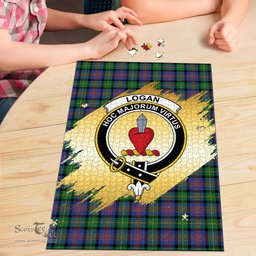 Scottish Logan Ancient Clan Tartan Puzzle - Gold Style Scottish Plaid Tartan Plaid
