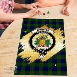 Scottish Dundas Modern Clan Tartan Puzzle - Gold Style Scottish Plaid Tartan Plaid