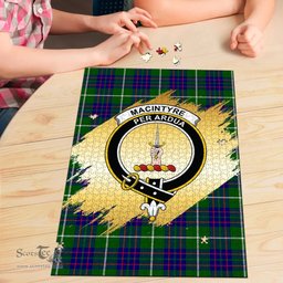 Scottish MacIntyre Hunting Modern Clan Tartan Puzzle - Gold Style Scottish Plaid Tartan Plaid