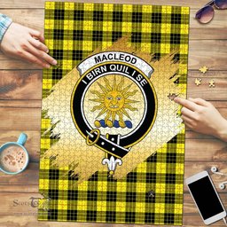Scottish MacLeod of Lewis Modern Clan Tartan Puzzle - Gold Style Scottish Plaid Tartan Plaid