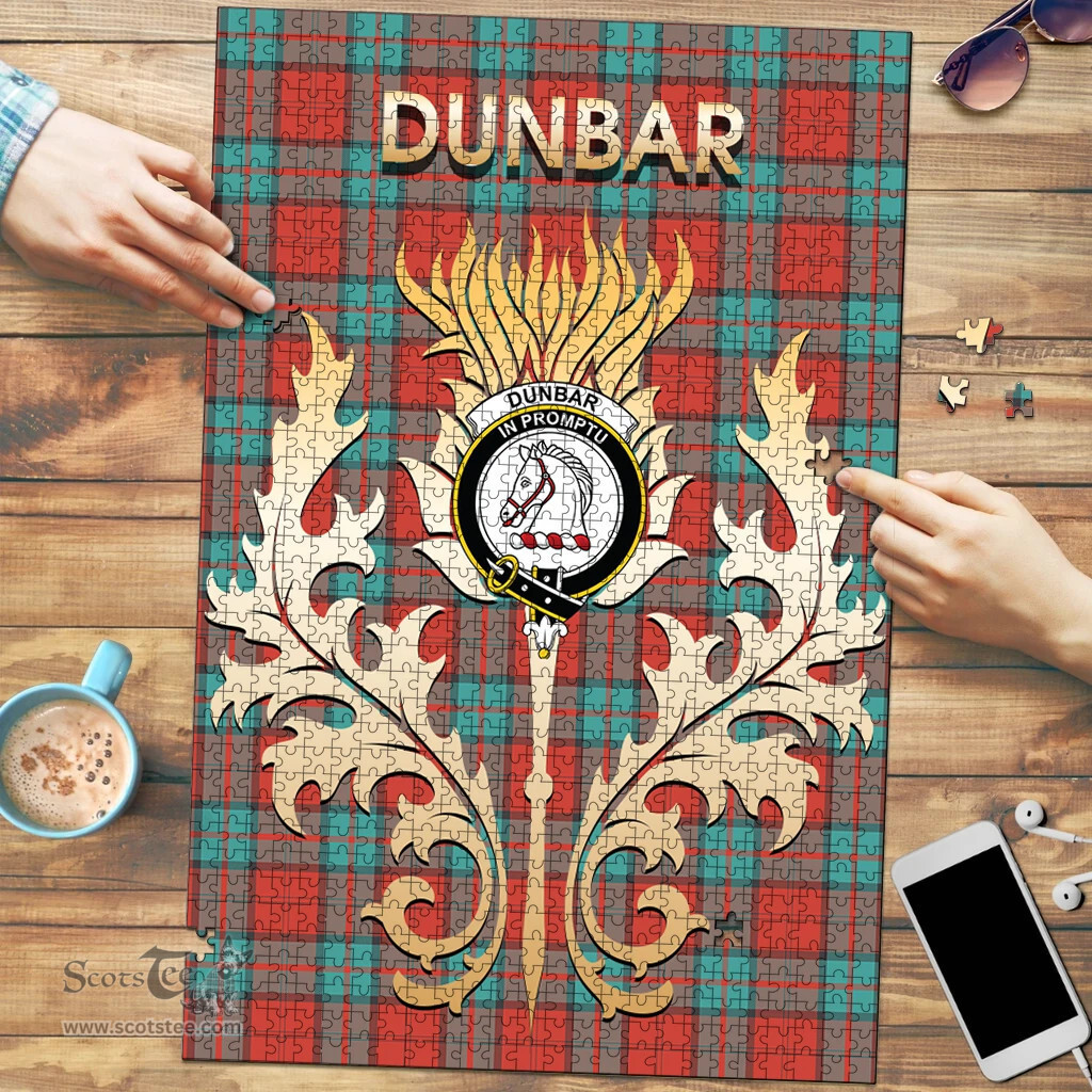 Scottish Dunbar Ancient Clan Tartan Puzzle - Thistle Scotland Style Scottish Plaid Tartan Plaid