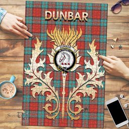 Scottish Dunbar Ancient Clan Tartan Puzzle - Thistle Scotland Style Scottish Plaid Tartan Plaid