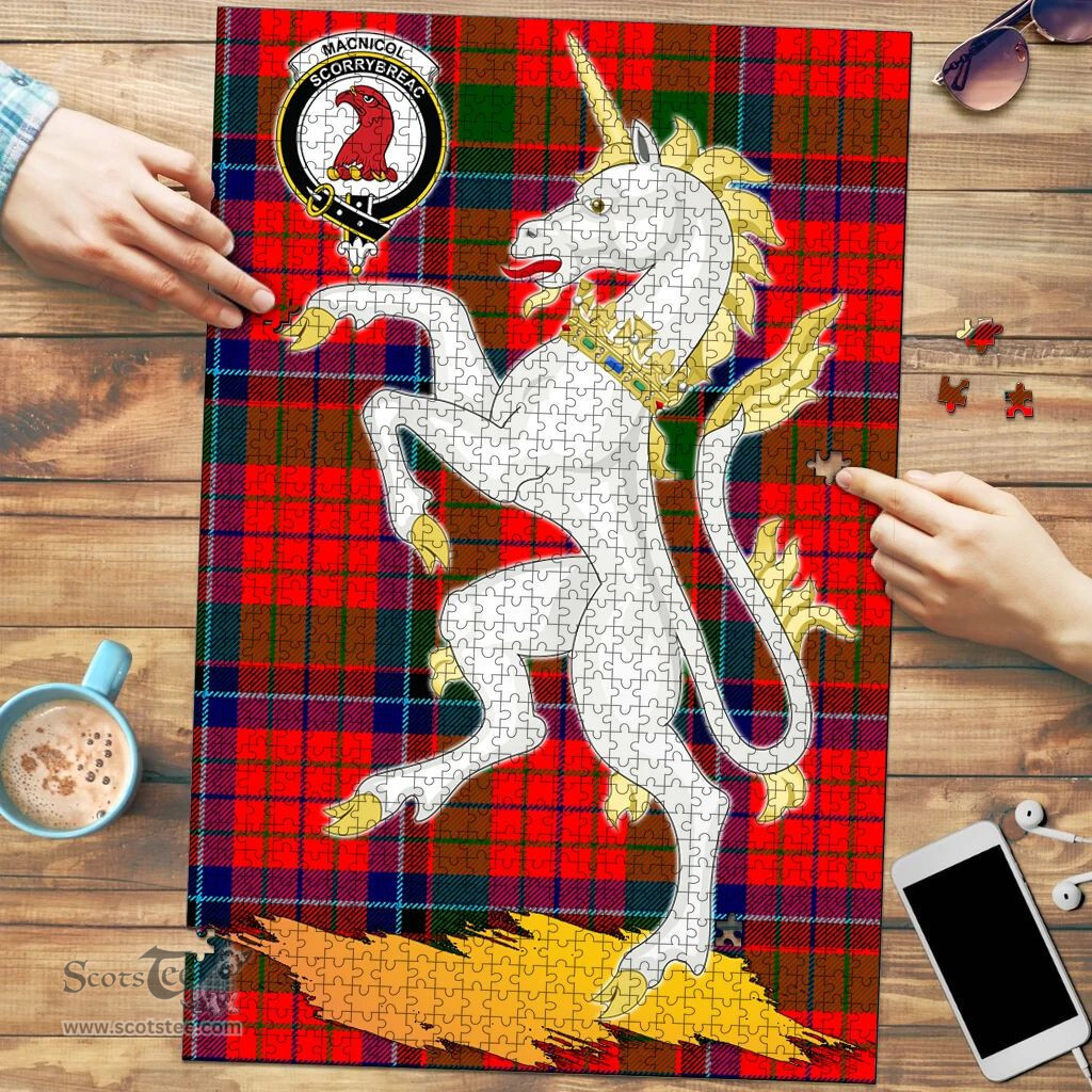 Scottish MacNicol of Scorrybreac Clan Tartan Puzzle - Unicorn Style Scottish Plaid Tartan Plaid