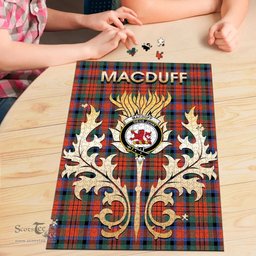 Scottish MacDuff Ancient Clan Tartan Puzzle - Thistle Scotland Style Scottish Plaid Tartan Plaid