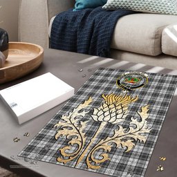 Scottish Douglas Grey Modern Clan Tartan Puzzle - Thistle Gold Style Scottish Plaid Tartan Plaid