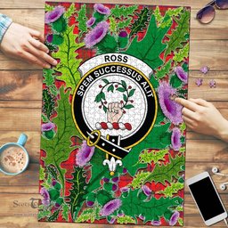 Scottish Ross Modern Clan Tartan Puzzle - Thistle Pattern Style Scottish Plaid Tartan Plaid