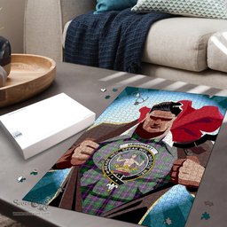 Scottish Urquhart Modern Clan Tartan Puzzle - Supper Hero Style Scottish Plaid Tartan Plaid