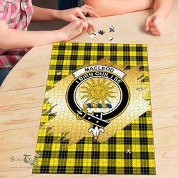 Scottish MacLeod of Lewis Modern Clan Tartan Puzzle - Gold Style Scottish Plaid Tartan Plaid