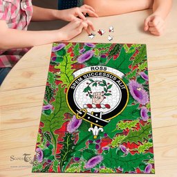 Scottish Ross Modern Clan Tartan Puzzle - Thistle Pattern Style Scottish Plaid Tartan Plaid