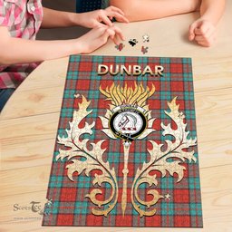 Scottish Dunbar Ancient Clan Tartan Puzzle - Thistle Scotland Style Scottish Plaid Tartan Plaid