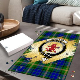 Scottish Maitland Clan Tartan Puzzle - Gold Style Scottish Plaid Tartan Plaid