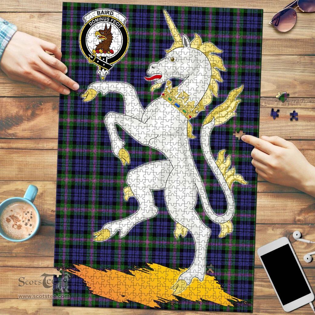 Scottish Baird Modern Clan Tartan Puzzle - Unicorn Style Scottish Plaid Tartan Plaid