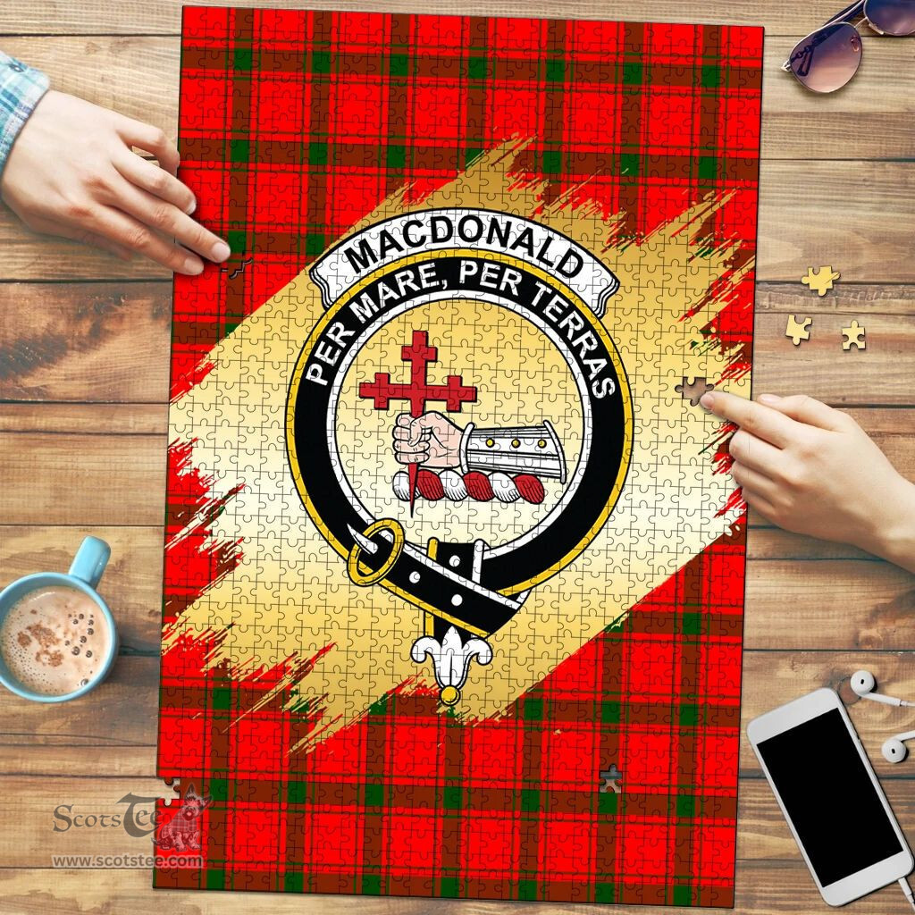 Scottish MacDonald of Sleat Clan Tartan Puzzle - Gold Style Scottish Plaid Tartan Plaid