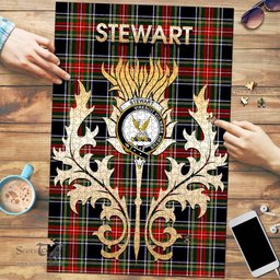 Scottish Stewart Black Clan Tartan Puzzle - Thistle Scotland Style Scottish Plaid Tartan Plaid