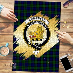 Scottish Campbell Modern Clan Tartan Puzzle - Gold Style Scottish Plaid Tartan Plaid
