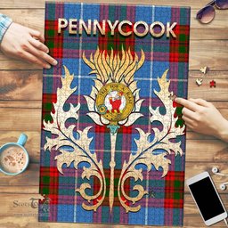 Scottish Pennycook Clan Tartan Puzzle - Thistle Scotland Style Scottish Plaid Tartan Plaid