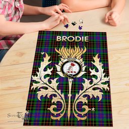 Scottish Brodie Hunting Modern Clan Tartan Puzzle - Thistle Scotland Style Scottish Plaid Tartan Plaid