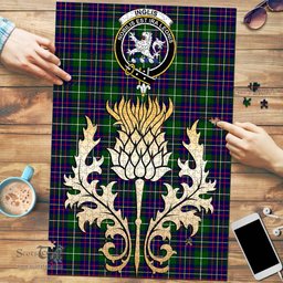 Scottish Inglis Modern Clan Tartan Puzzle - Thistle Gold Style Scottish Plaid Tartan Plaid
