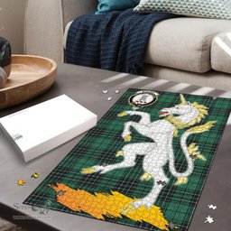 Scottish MacLean Hunting Ancient Clan Tartan Puzzle - Unicorn Style Scottish Plaid Tartan Plaid