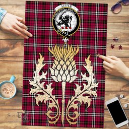 Scottish Little Clan Tartan Puzzle - Thistle Gold Style Scottish Plaid Tartan Plaid