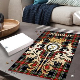 Scottish Stewart Black Clan Tartan Puzzle - Thistle Scotland Style Scottish Plaid Tartan Plaid