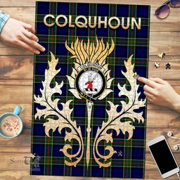 Scottish Colquhoun Modern Clan Tartan Puzzle - Thistle Scotland Style Scottish Plaid Tartan Plaid