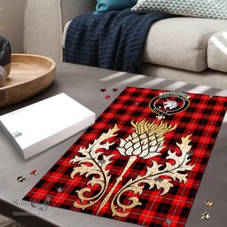 Scottish Cunningham Modern Clan Tartan Puzzle - Thistle Gold Style Scottish Plaid Tartan Plaid