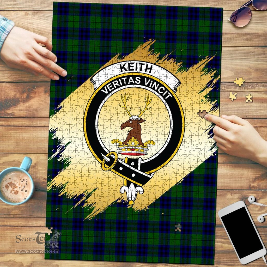 Scottish Keith Modern Clan Tartan Puzzle - Gold Style Scottish Plaid Tartan Plaid