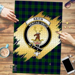 Scottish Keith Modern Clan Tartan Puzzle - Gold Style Scottish Plaid Tartan Plaid