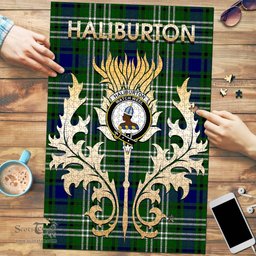 Scottish Haliburton Clan Tartan Puzzle - Thistle Scotland Style Scottish Plaid Tartan Plaid