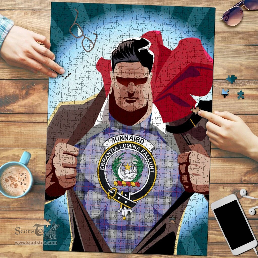 Scottish Kinnaird Clan Tartan Puzzle - Supper Hero Style Scottish Plaid Tartan Plaid