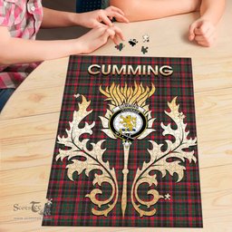 Scottish Cumming Hunting Modern Clan Tartan Puzzle - Thistle Scotland Style Scottish Plaid Tartan Plaid