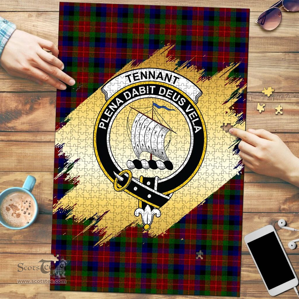 Scottish Tennant Clan Tartan Puzzle - Gold Style Scottish Plaid Tartan Plaid